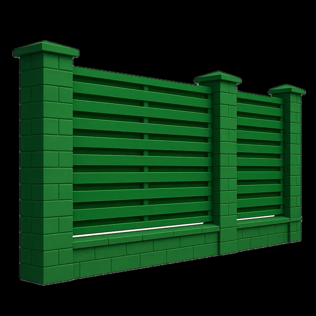 Установка горизонтального штакетника