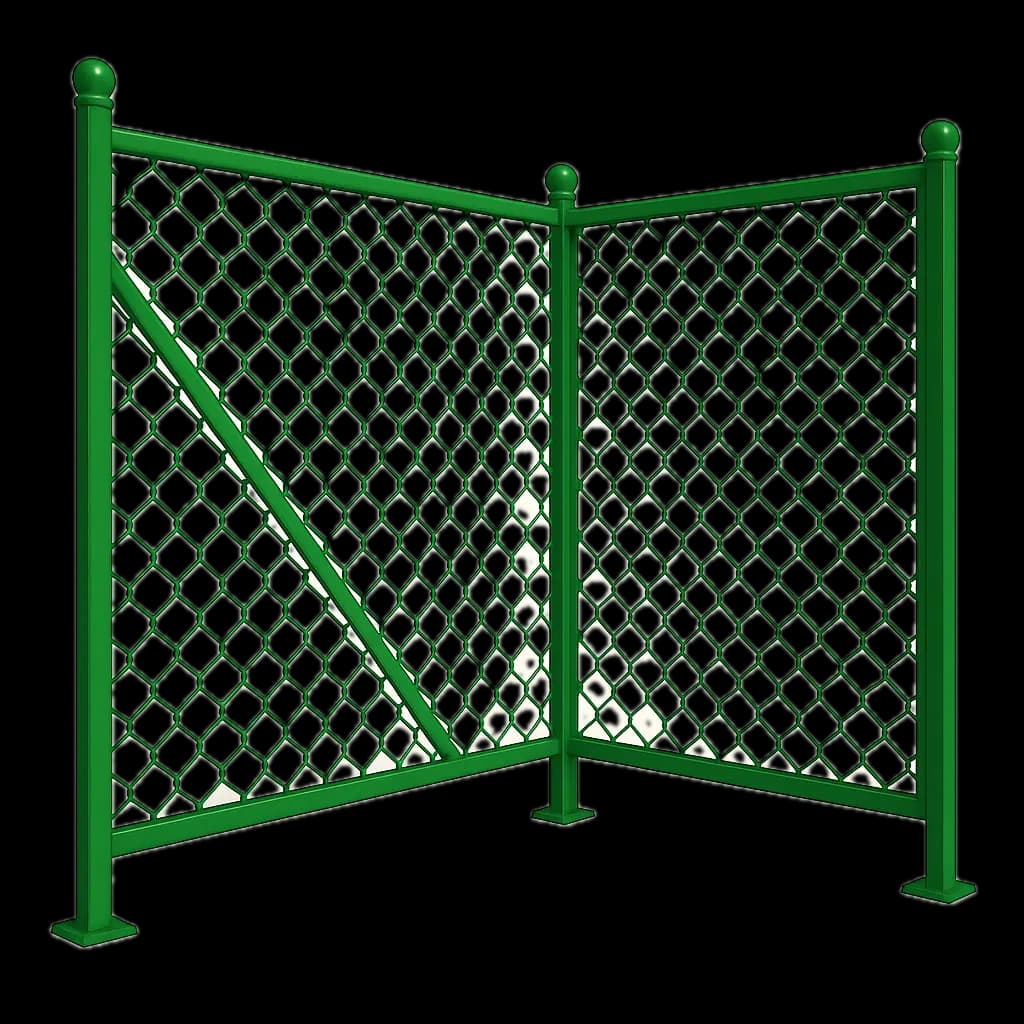 Установка сетки рабица в уголке